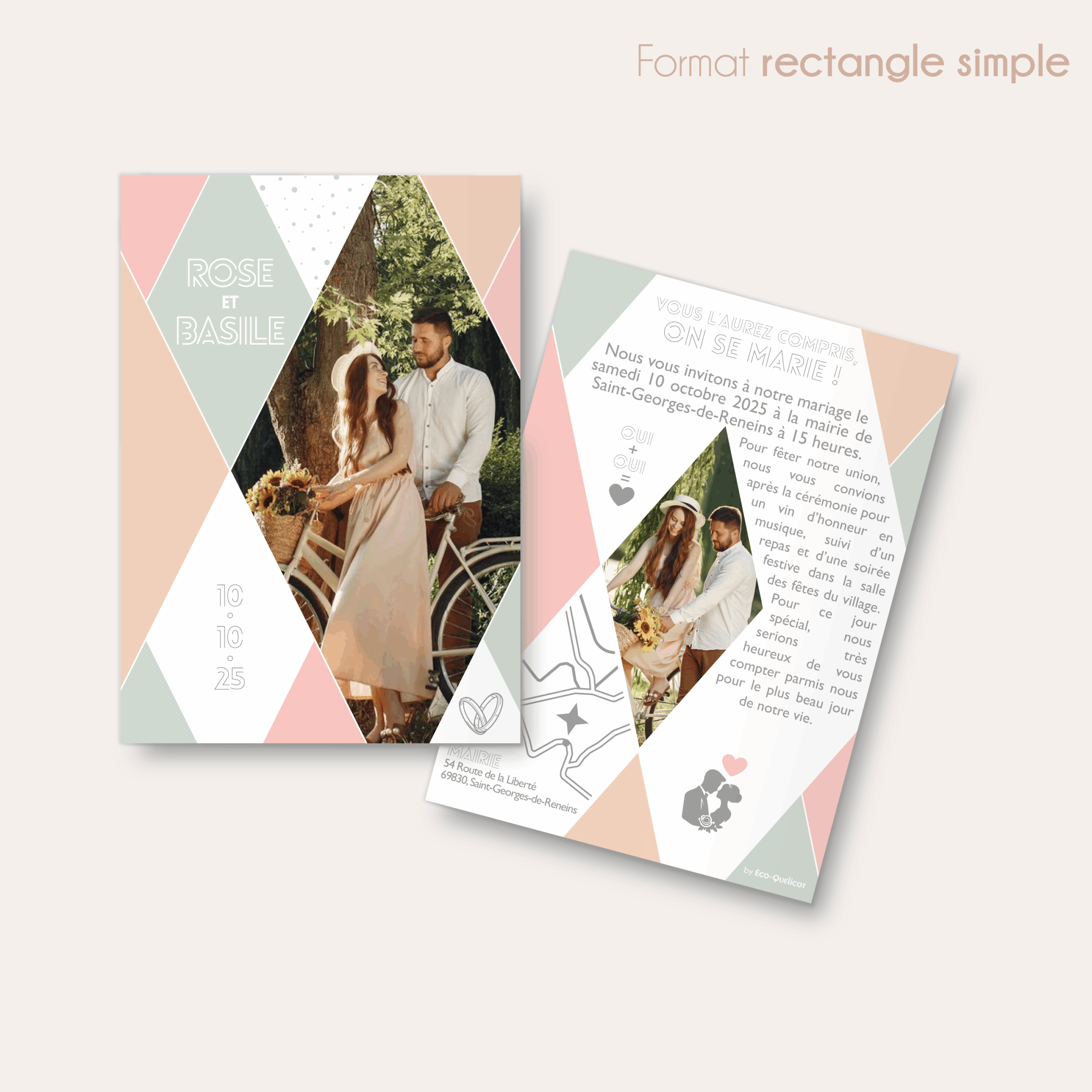 Divin losange - faire-part rectangle simple_Plan de travail 1