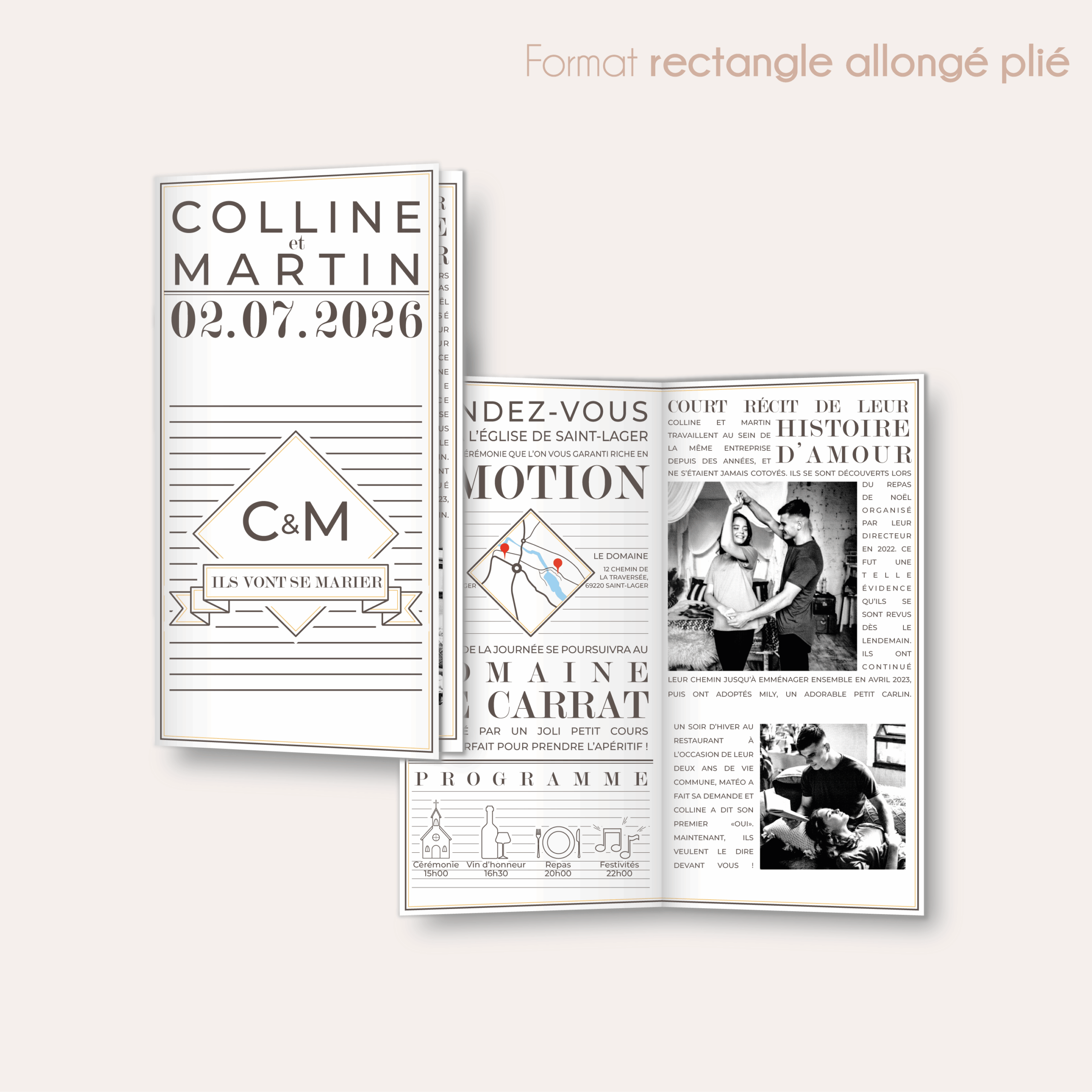 Petit journal - faire-part rectangle allongé plié_Plan de travail 1