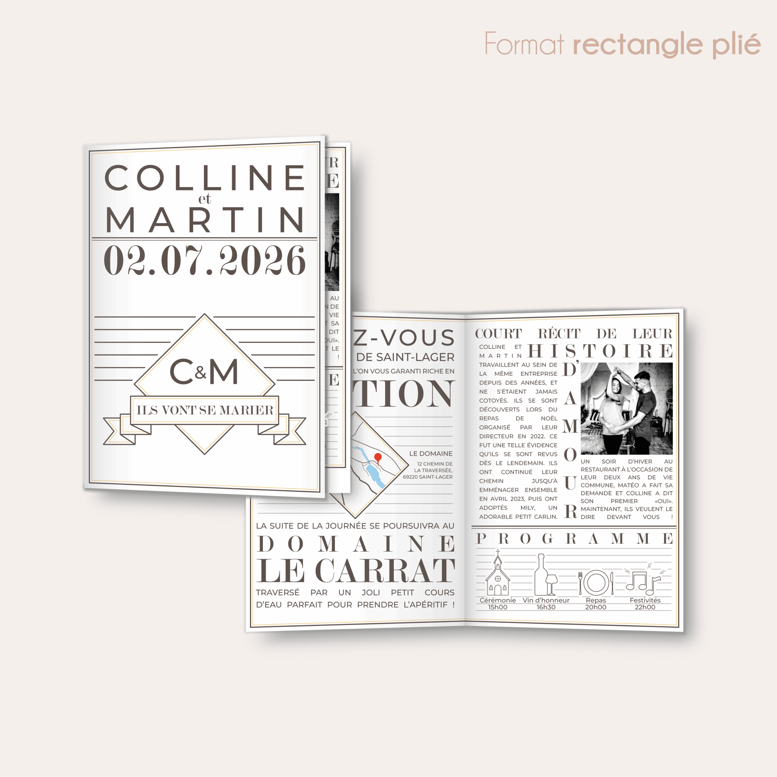 Petit journal - faire-part rectangle plié_Plan de travail 1