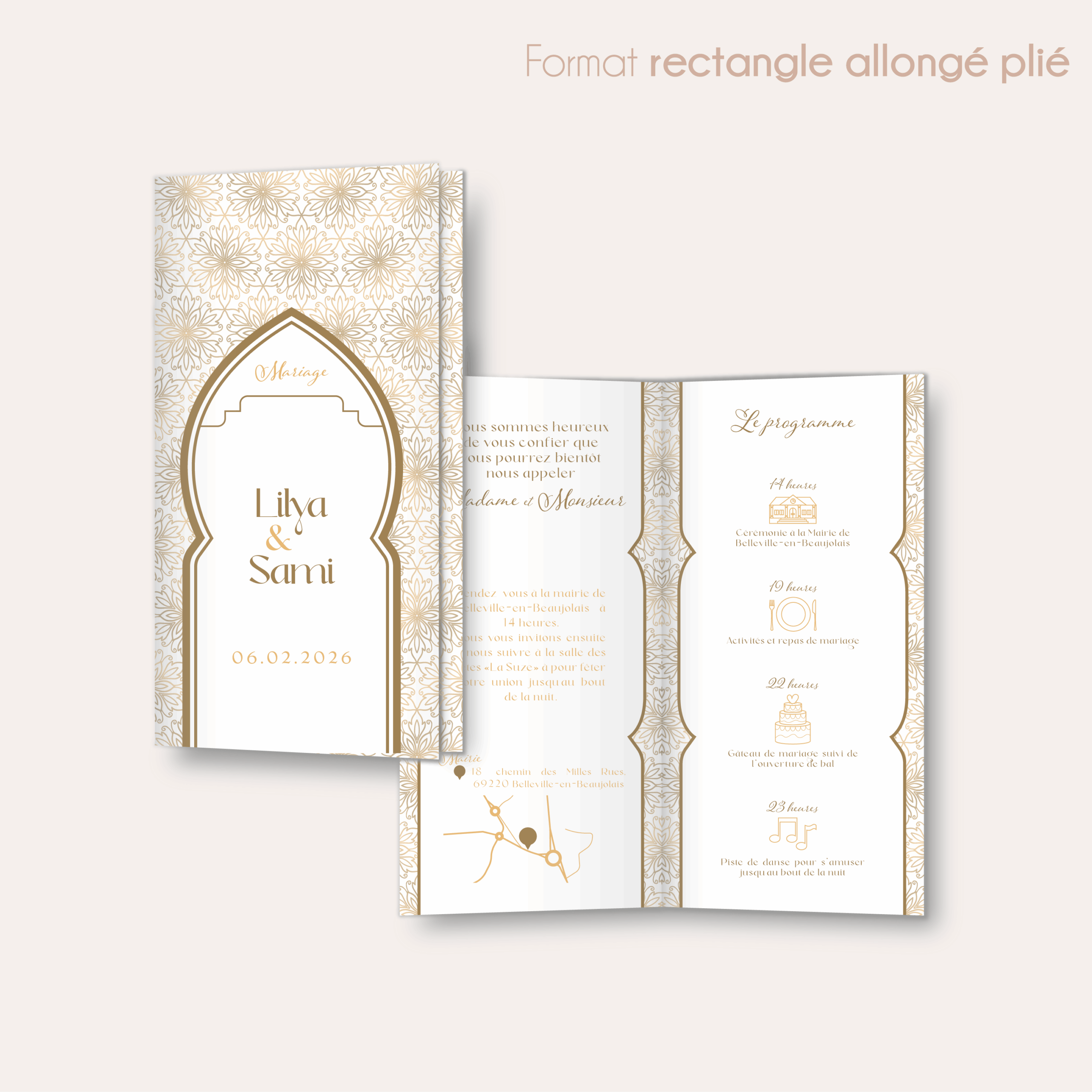 Scintillant - faire-part rectangle allongé plié_Plan de travail 1