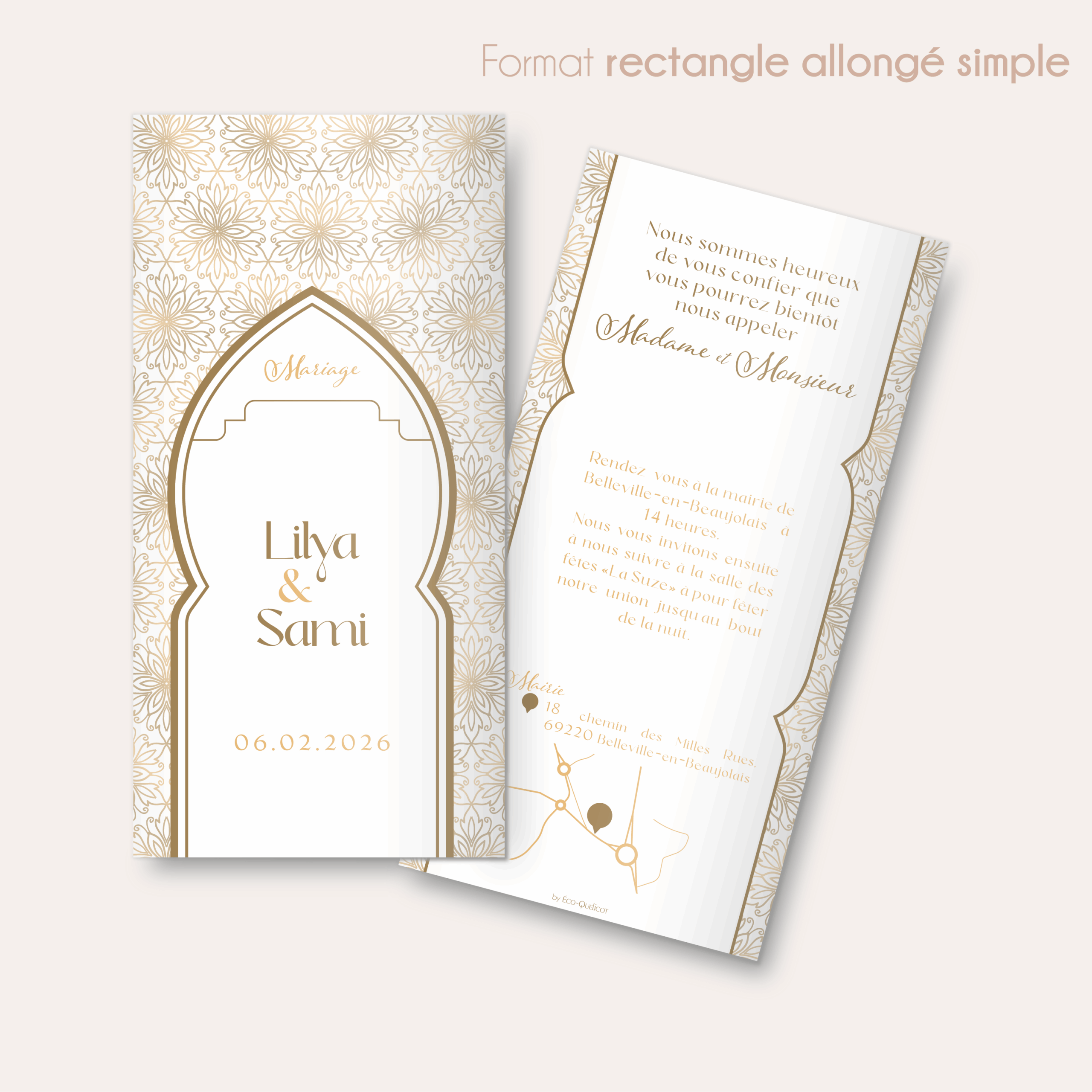 Scintillant - faire-part rectangle allongé simple_Plan de travail 1