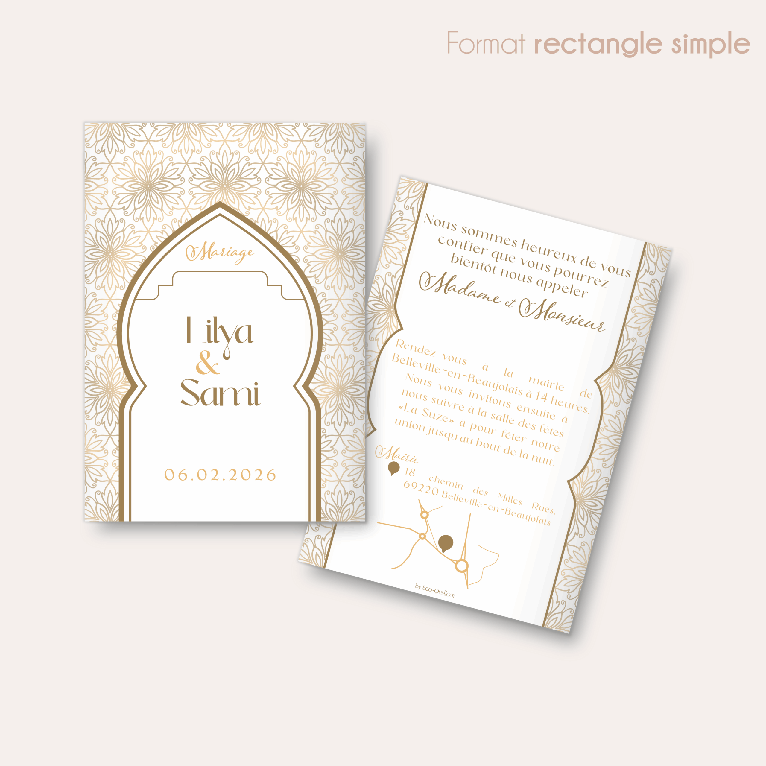 Scintillant - faire-part rectangle simple_Plan de travail 1