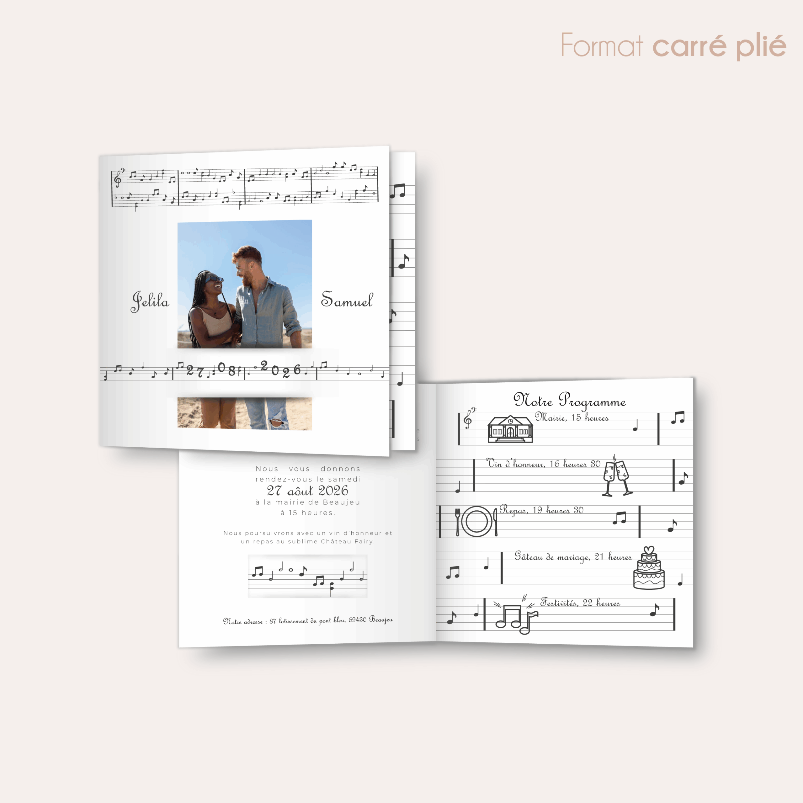 Symphonie - faire-part carré plié_Plan de travail 1