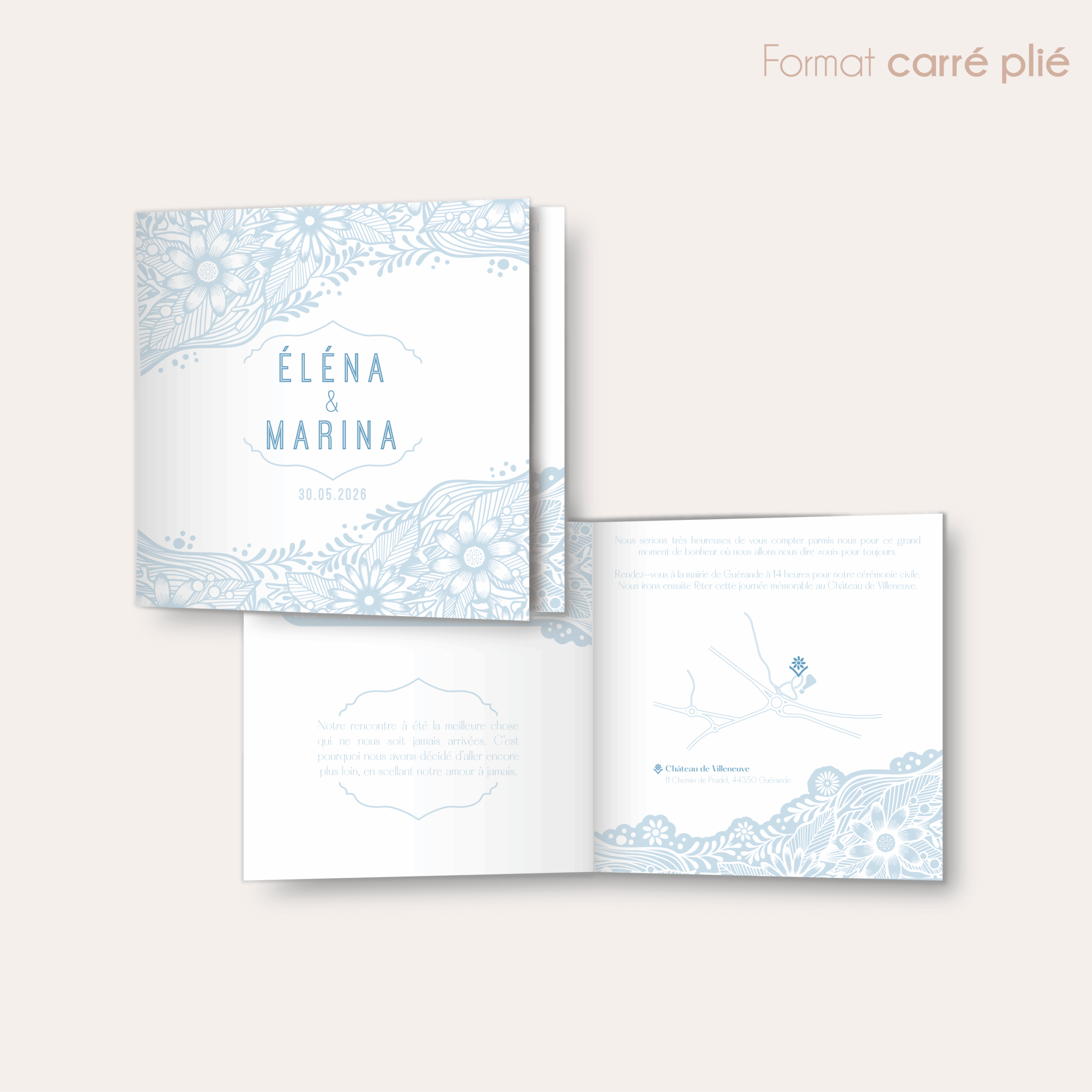 Dentelle - faire-part carré plié_Plan de travail 1