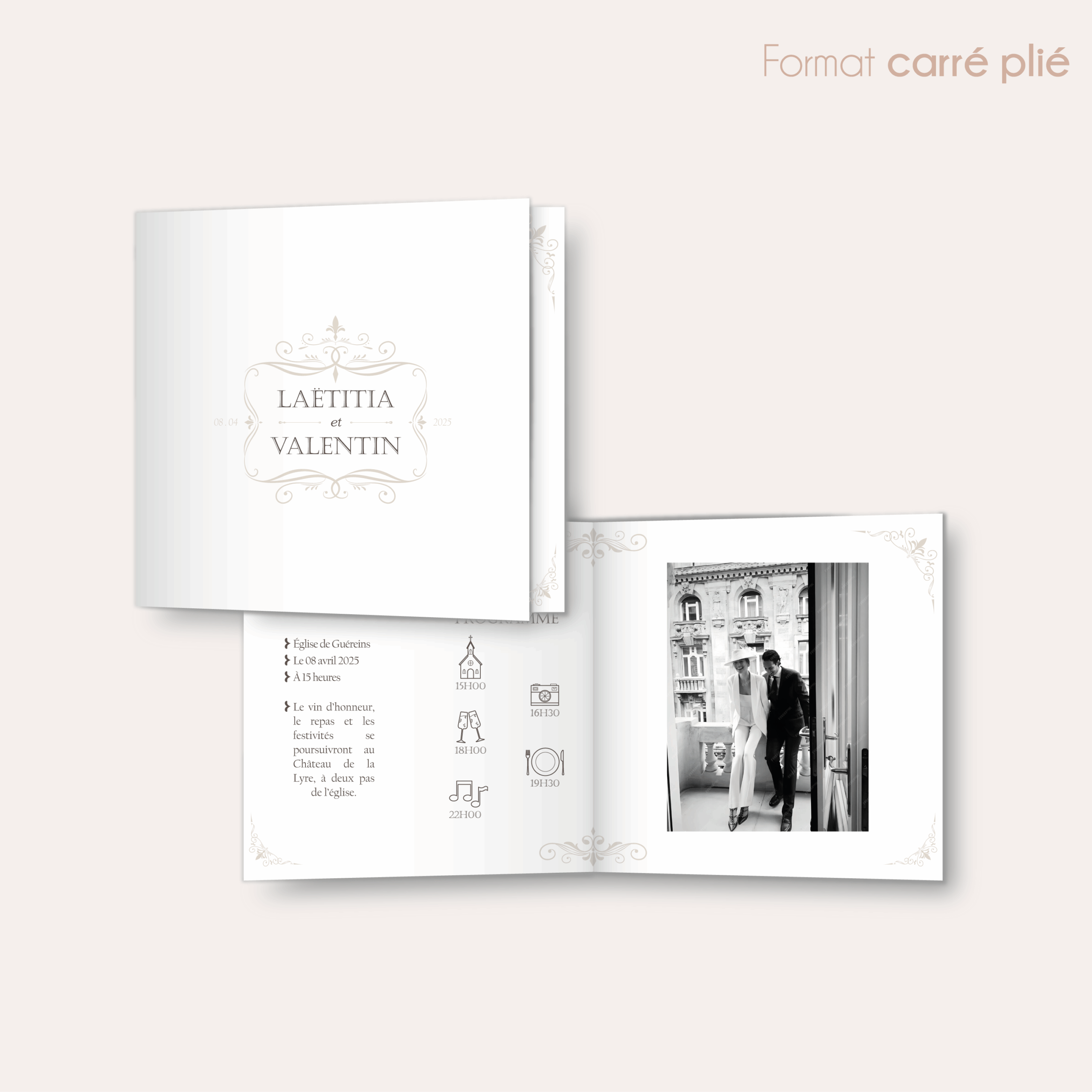 Distingué - faire-part carré plié_Plan de travail 1