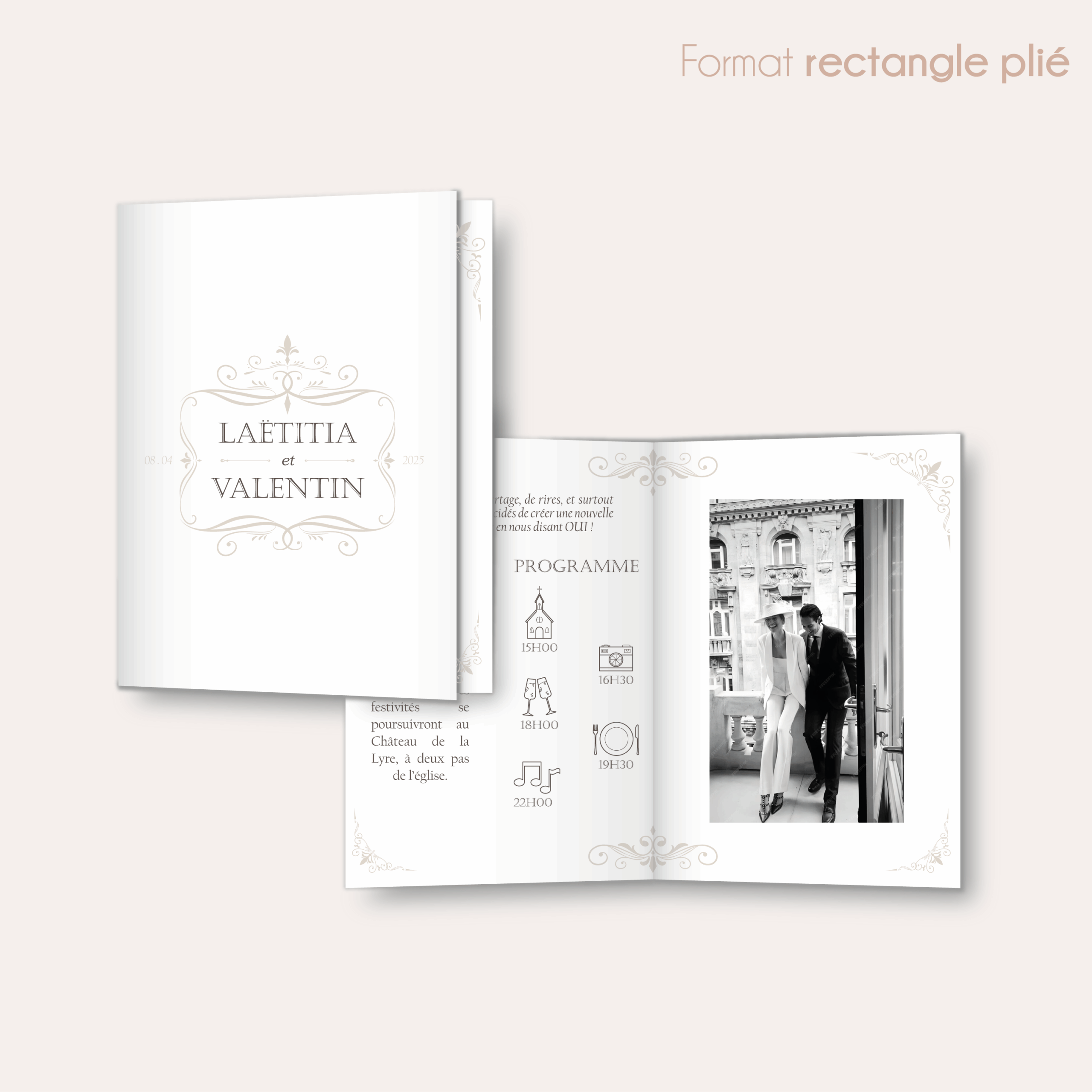 Distingué - faire-part rectangle plié_Plan de travail 1