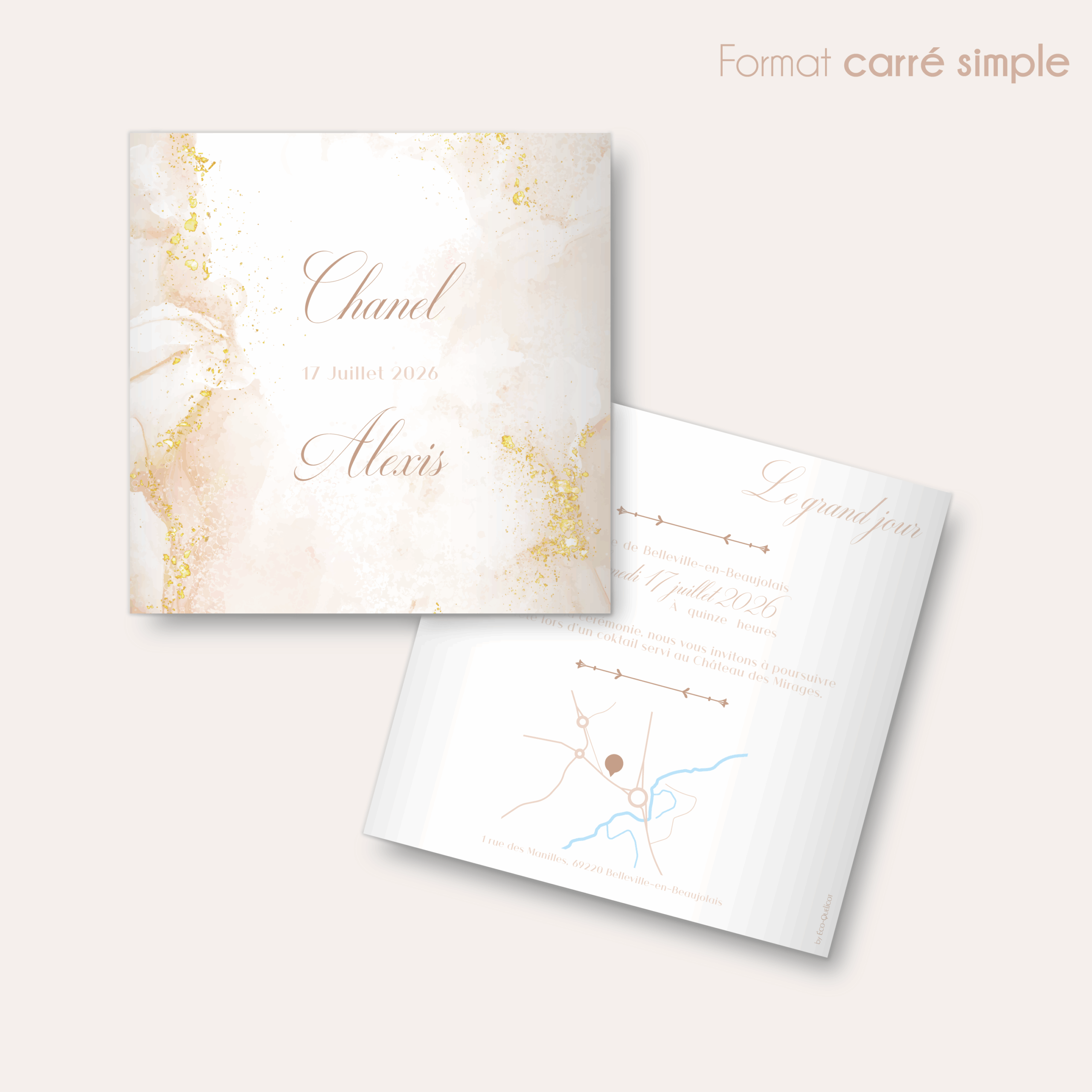 Luxueux - faire-part carré simple_Plan de travail 1