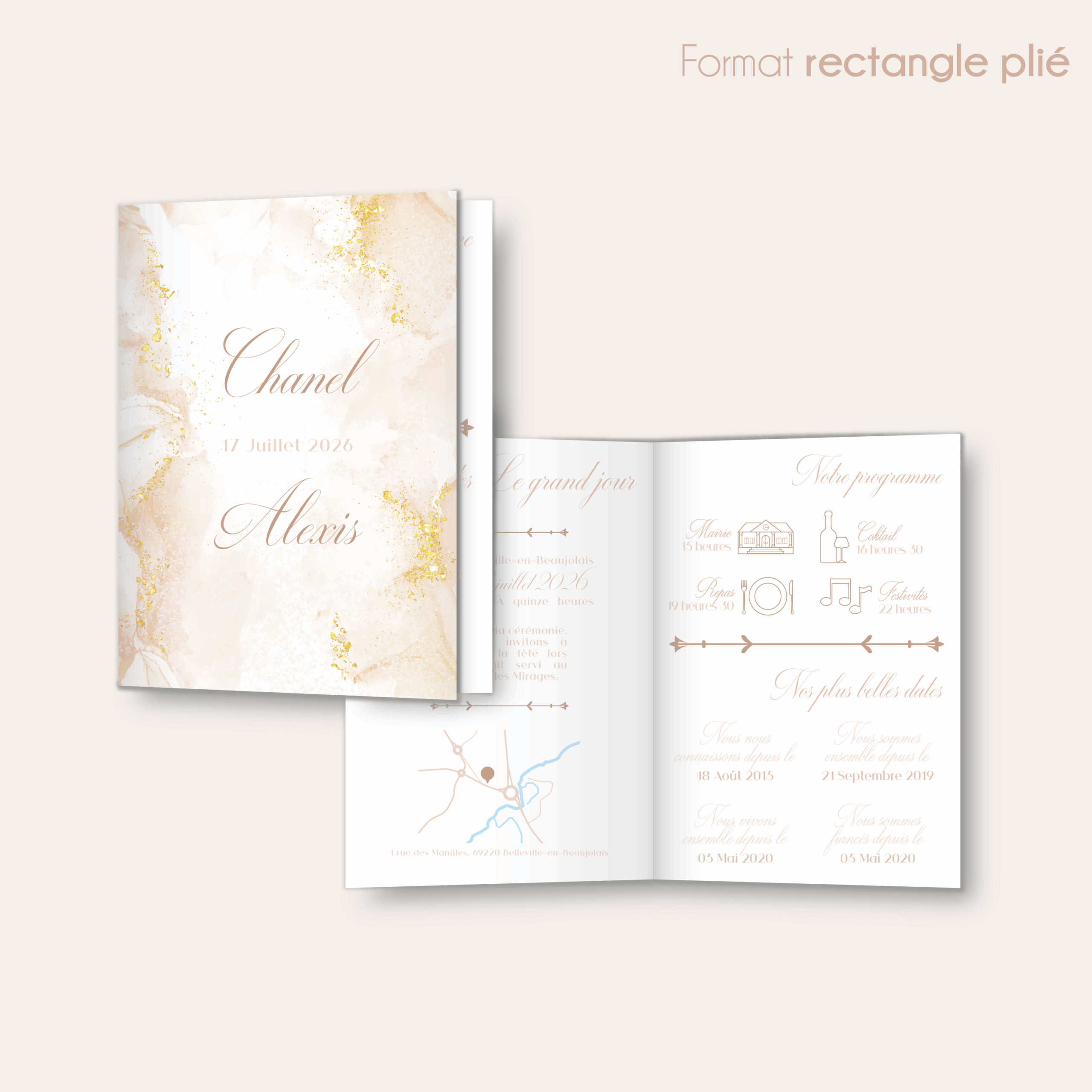 Luxueux - faire-part rectangle plié_Plan de travail 1