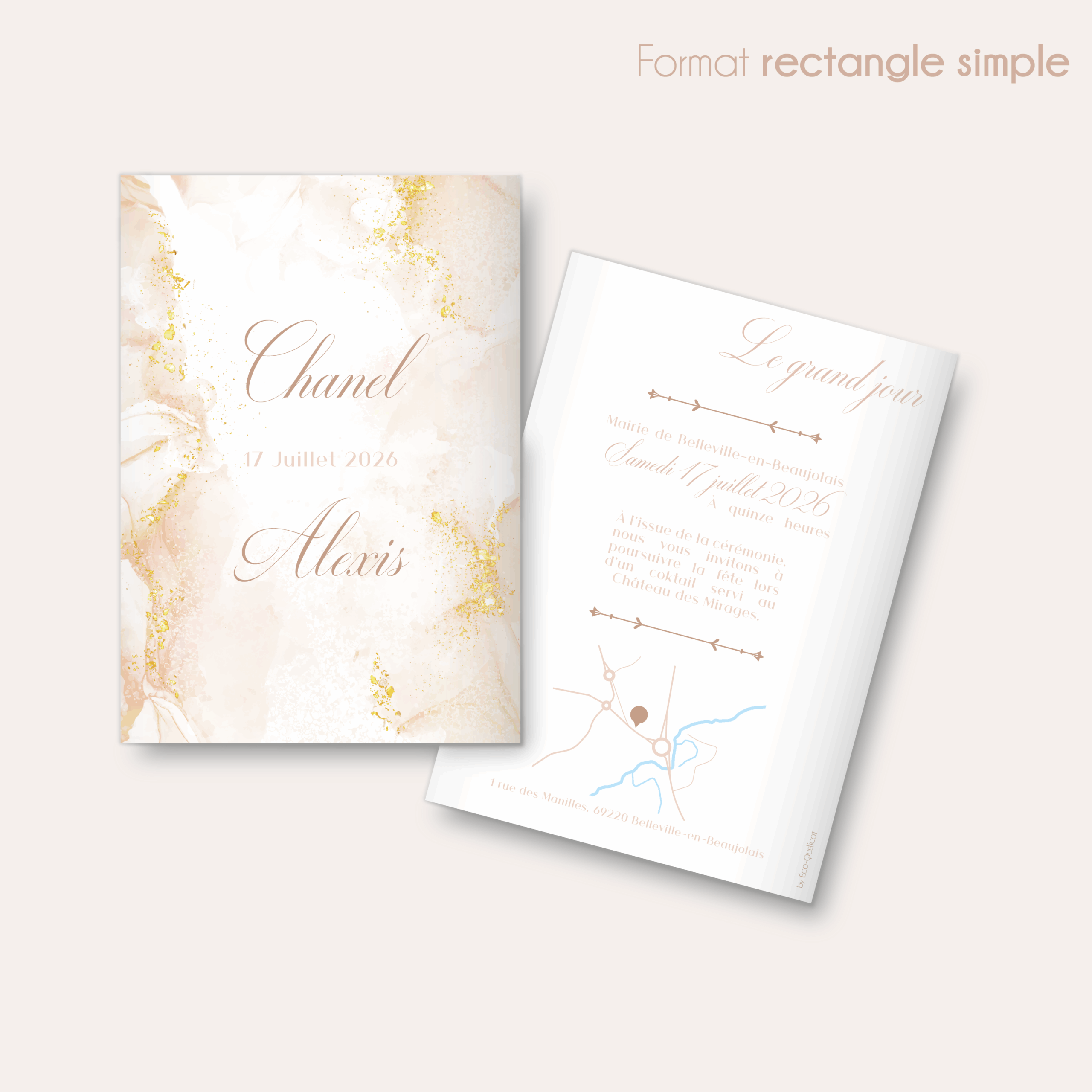 Luxueux - faire-part rectangle simple_Plan de travail 1