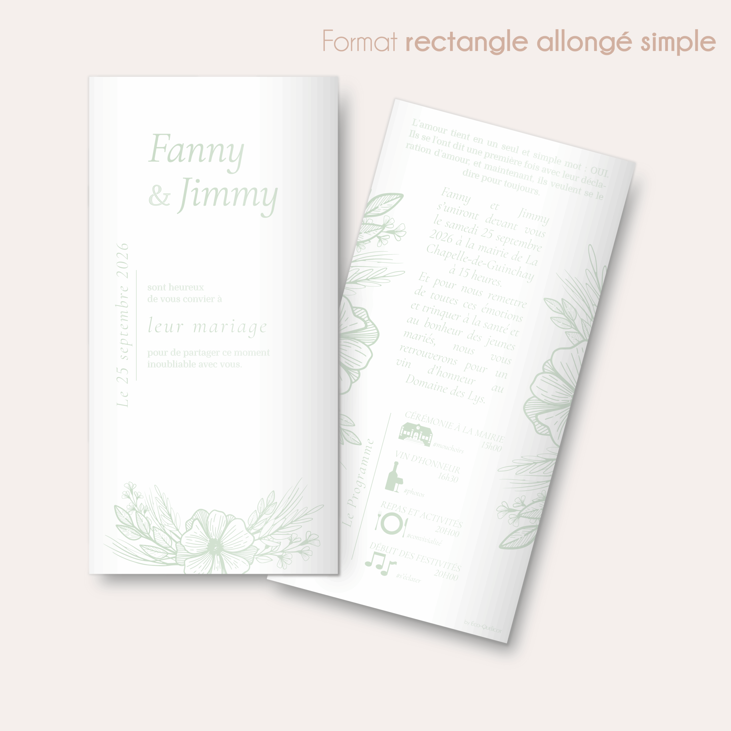 Séduisant - faire-part rectangle allongé simple_Plan de travail 1